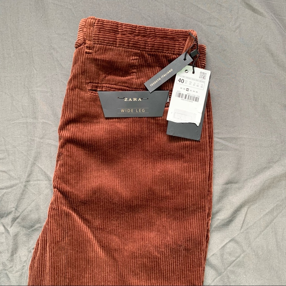 Wide Leg Corduroy Pants (BROWN)